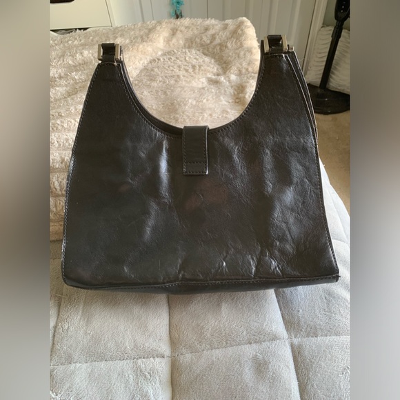 Black leather purse handmade in Italy that has Gucci style that everybody loves. - Picture 2 of 9